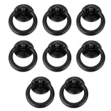 8x Black Ring Pull Handle Cabinet Knob Drawer Dresser Cupboard Drop Zinc Alloy