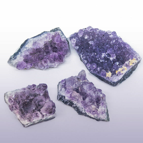 4x Cluster Natural Amethyst Gemstone Crystal Quartz Healing Stone