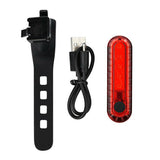 2x USB Rechargeable Bike Bicycle Cycling 4 Modes LED Front Rear Tail Light Lamp