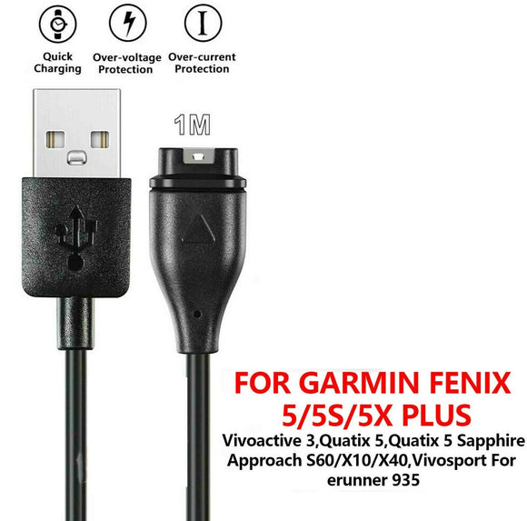 USB Charger Charging Dock Cable Garmin Vivoactive 3 Fenix 5 5S 5X 6S 6X Venu