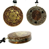 Metatron Cube Sacred Geometry Orgonite Pendant Orgone Reiki Dual Side Coil