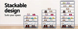 Shoe Rack 10 Tier Shelves Shoes Cabinet Storage Organiser DIY - Silver