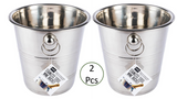 2 Pcs Large Stainless Steel Ice Bucket