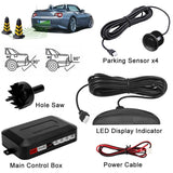 4-Sensor Car Reversing Parking Radar System Kit Audio Buzzer Alarm LED Display