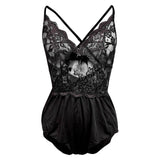 Womens Sexy Lace Bodys Lingerie Crotchless Babydoll Bodysuit Underwear Black