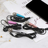 Mini Microphone Portable Vocal Instrument Mic for Mobile Phone Laptop -Rose Red