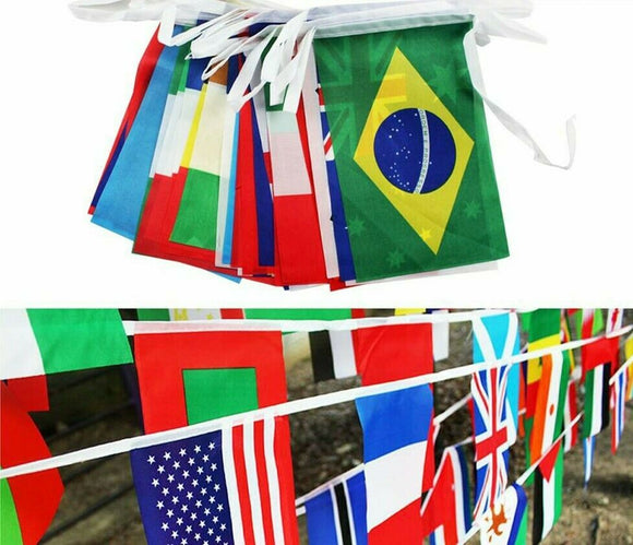 100 Countries String Bunting Flag International World Flags Bar Party Banner 25m - Multi