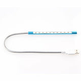 Flexible Touch Switch USB 10 LED Light Lamp for Keyboard Reading Notebook Blue