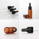 5pcs Amber Glass Liquid Dropper Reagent Eye Pipette Essential Oils Bottle -100ml