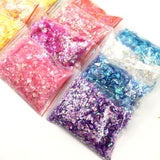4 bags Nail Art Glitter Holographic Flakes Glitter DIY Nail Art 3D Sequins Decor