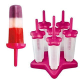 Appetito Star Ice Pop Mould Fuchsia Set of 6 Refillable Ice Pop Sticks