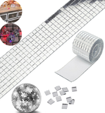 New DIY Mini Mosaic Tiles Adhesive Square Mirror Glass Wall Sticker Decor Silver