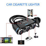 3 Way Multi Car Cigarette Lighter Socket Splitter Dual USB Charger/Power Adapter