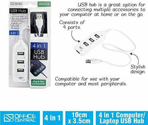 4-Port USB Charge Multi-Device Hub Charging for Phone iPad Tablet