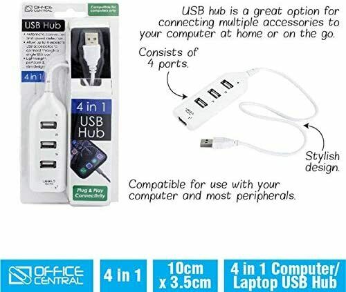 4-Port USB Charge Multi-Device Hub Charging for Phone iPad Tablet