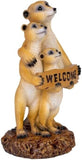 1pc Meerkat Family Welcome Sign Terracotta Garden Statue Ornament Decor 20cm