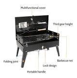 Foldable Portable BBQ Grill Charcoal Hibachi Barbecue Camping Roaster Picnic Set