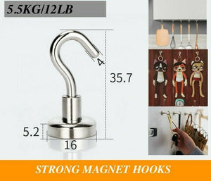 10Pcs Magnetic Neodymium N38 Hooks