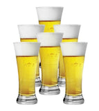 6x Schooner Beer Glass Clear Bira Drinking Glasses 380ml