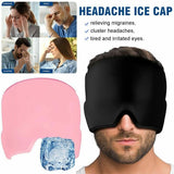 Headache Pain Relief Cap Migraine Hat Hot Cold Therapy - BLACK