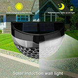 4pcs Solar Powered LED Wall Lights Door Fence Lights Outdoor Garden White Light