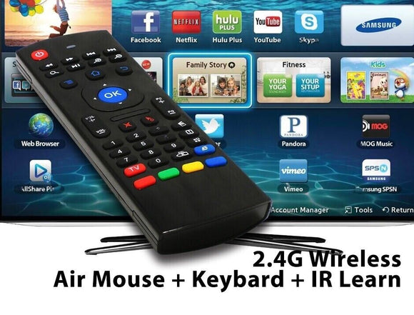 2.4G Wireless Remote Control Air Mouse Keyboard IR Learn For PC Android TV Box