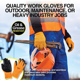 1 pair Work Gloves Latex Palm Gripping Power Oil Grease Resistant Working Gloves