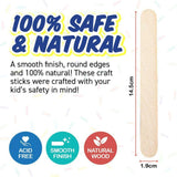 300X Craft Stick Wooden Paddle Pop Stick Coffee Tea Ice Cream Natural Colour