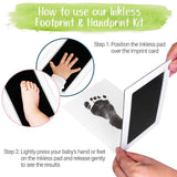 Baby Handprint Footprint Paw Print Keepsake Wood Photo Frame Kit for Newborn Pet