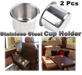 2pcs Stainless Steel Cup Drink Holder For Marine Car Truck Camper RV Boat