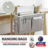 Bedside Caddy Hanging Storage Bed Holder Couch Organizer Bag Pocket - Grey