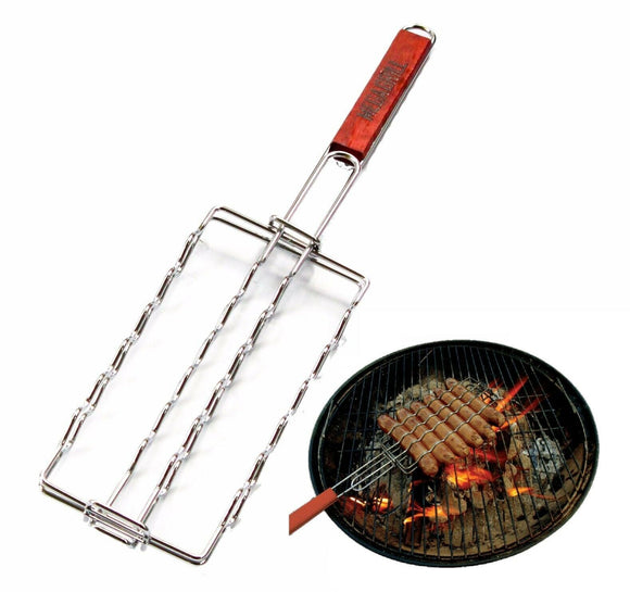 Sausage Grill Basket Rack Top Grade BBQ Barbecue Grilling Camping Sausage Holder