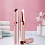 1Pc Electric Eyebrow Trimmer Finishing Touch Flawless Brows Hair Remover LED Light - Pink