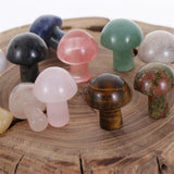 5pcs Natural Mushroom Quartz Crystal Carved Polishing Healing Stone Light Colour