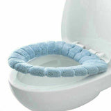 Blue Soft Bathroom Toilet Seat Closestool Washable Warmer Mat Cover