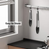 Set of 2 Cooking Tongs 9-Inch & 12-Inch Premium Silicone BPA Free NonStick Black