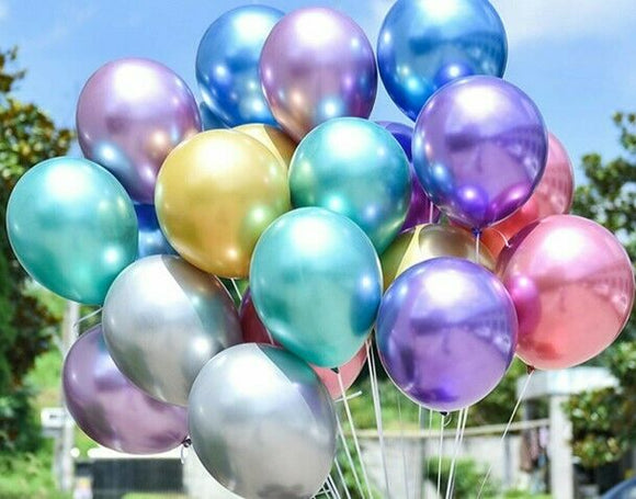 50x Thick Chrome Metallic Helium Balloon