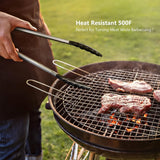 Set of 2 Cooking Tongs 9-Inch & 12-Inch Premium Silicone BPA Free NonStick Black