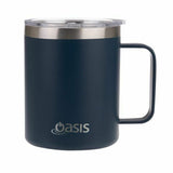 Oasis Double Wall Coffee Mug 400ml Vacuum Insulated Travel Cup w/ Lid Navy