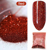 50g Fine Glitter Dust Powder Holographic Metallic Body Nail Art Craft - Red