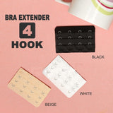 1x Clip On Bra Extender Maternity Plus Size Band Strap Extension 4 Hook Black