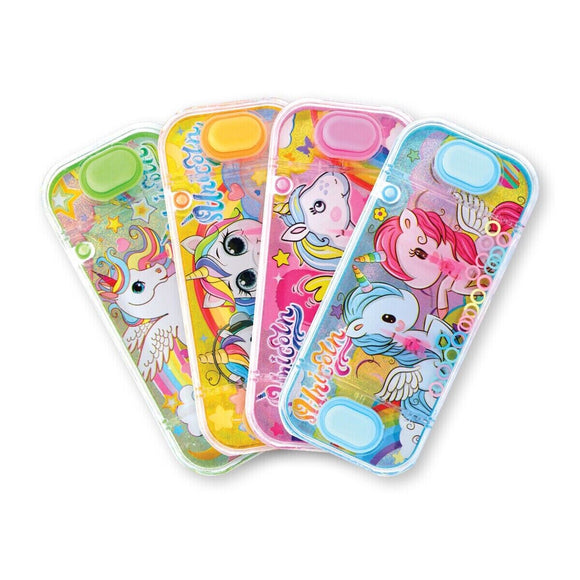 4x Unicorn Water Ring Toss Game Hand Held Skill Game Kids Fun Challenge Toy