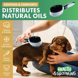 Pet Grooming Brush Pin Double Sided Grey Bristle  - 21cm x 6cm