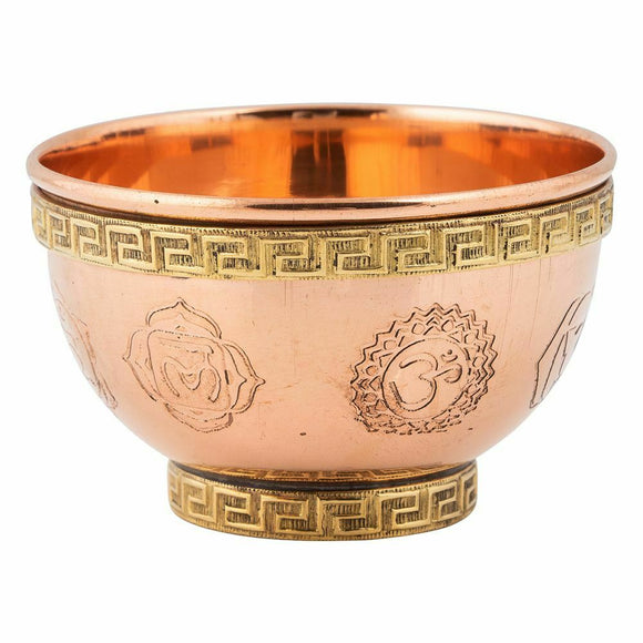 Copper Offering Bowl 7 Chakra Cauldron Incense Burner 4.5cm x 7.5cm