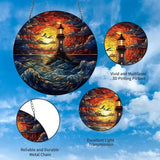 Lighthouse Suncatcher Acrylic Window Colorful Hanging Home Decor 15cm- Style 01