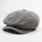 Flat Cap 8 Panels Newsboy Peaky Blinders Baker Golf Driving Boy Mens Beret Grey