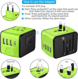 Universal International Travel Power Adapter W/High Speed 2.4A USB-A 3.0A Type-C
