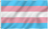 Large Transgender Flag Heavy Duty Polyester Durable - 90 X 150 CM - 3ft x 5ft