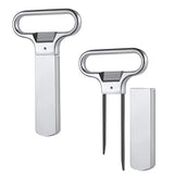 Wine Bottle Opener Cork Two-Prong Puller Damaged Cork Remover Chrome Sheath