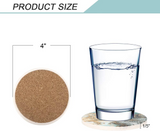 4x Round Ceramic Coasters Absorbent Stone Coaster Drinks Holder - Blue